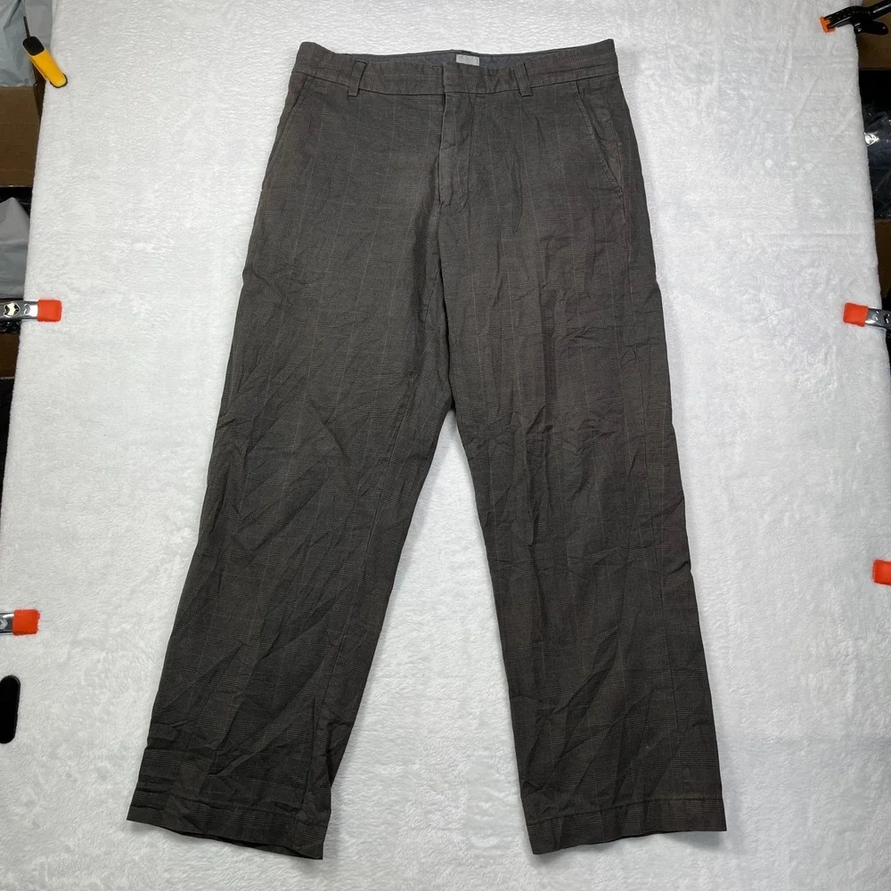 Gap Dress Pants Mens 33 Gray Dudley Glen Plaid Mid Rise Straight‎ Formal Office